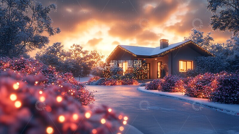 高清大图下载【趣麦麦图】宽车道黄昏住宅3