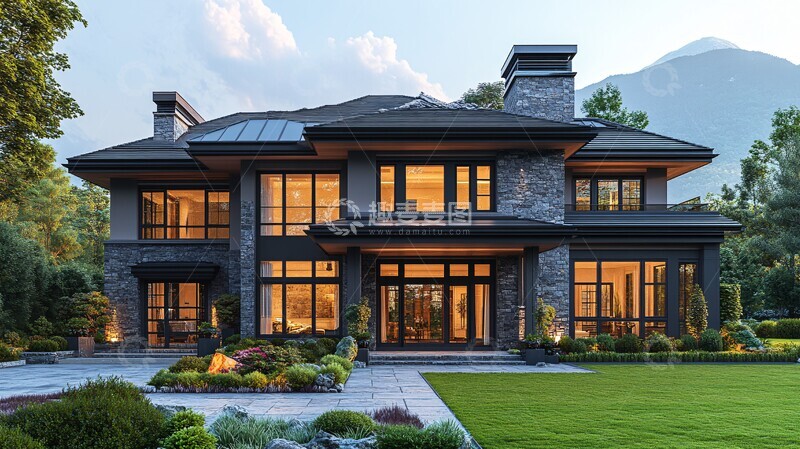 高清大图下载【趣麦麦图】黑色粉色大山房3