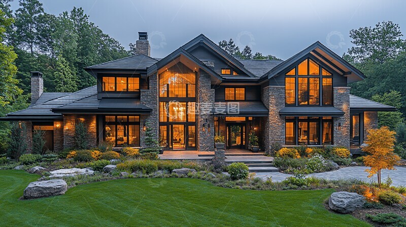 高清大图下载【趣麦麦图】现代住宅夜景2