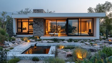 白色现代石屋景观3