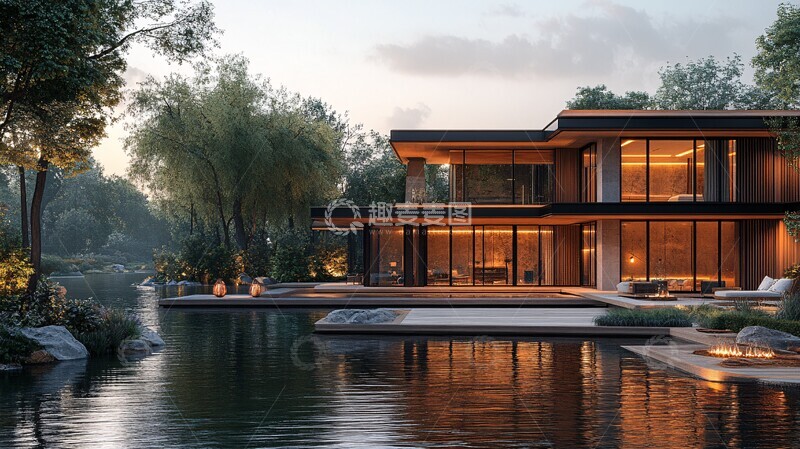 高清大图下载【趣麦麦图】海滨豪华别墅外观3