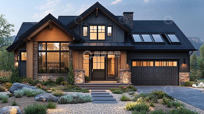 高清大图下载【趣麦麦图】现代工匠风格住宅11