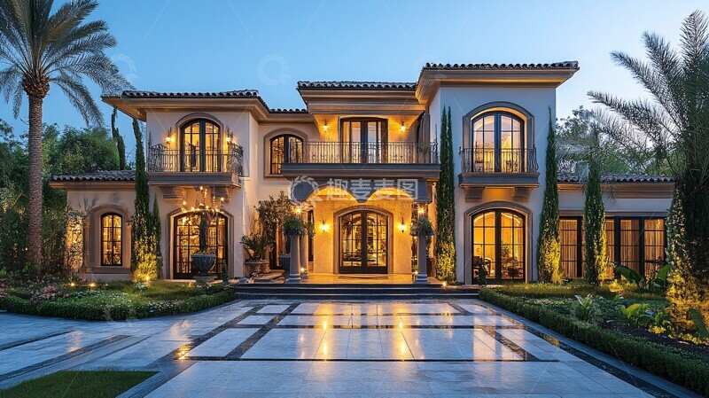 高清大图下载【趣麦麦图】现代住宅夜景4