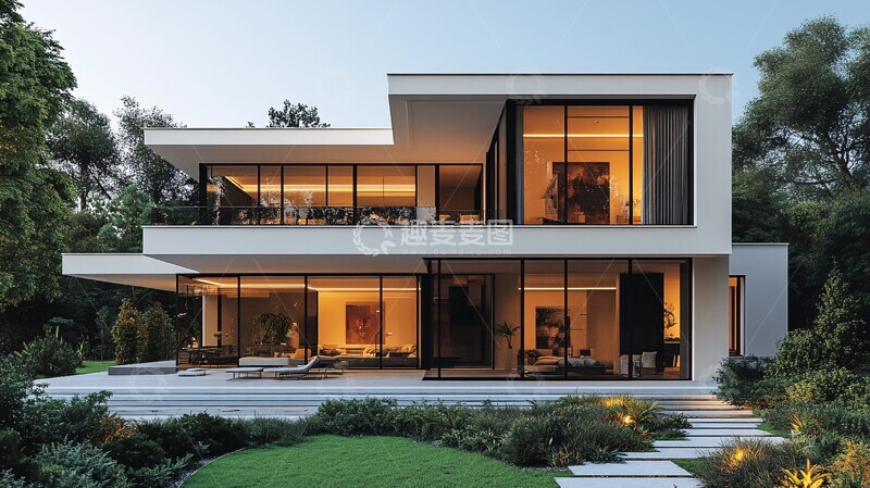 高清大图下载【趣麦麦图】白色平顶住宅3