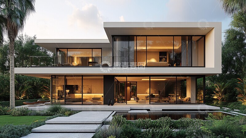 高清大图下载【趣麦麦图】白色平顶住宅1