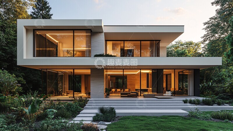 高清大图下载【趣麦麦图】白色平顶住宅2