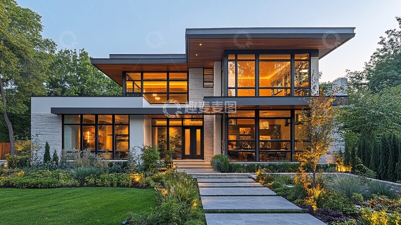 高清大图下载【趣麦麦图】混凝土别墅外观2