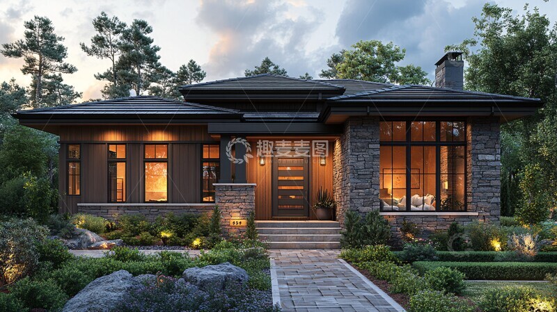 高清大图下载【趣麦麦图】现代工艺住宅外景5