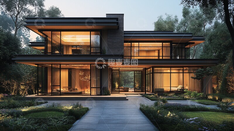 高清大图下载【趣麦麦图】车道视野豪宅建筑3