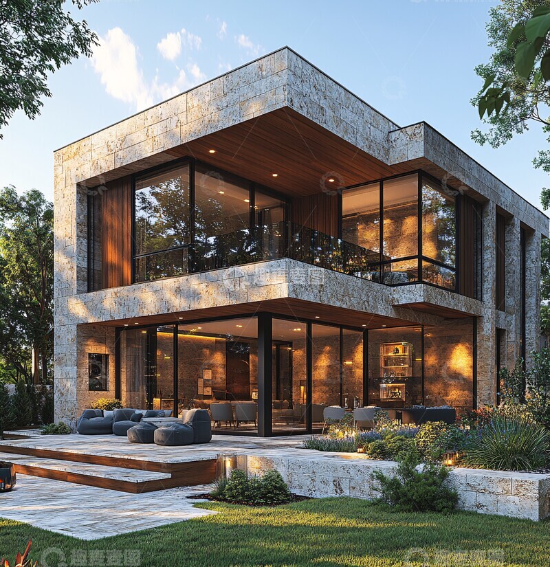 高清大图下载【趣麦麦图】-石墙木顶大窗2