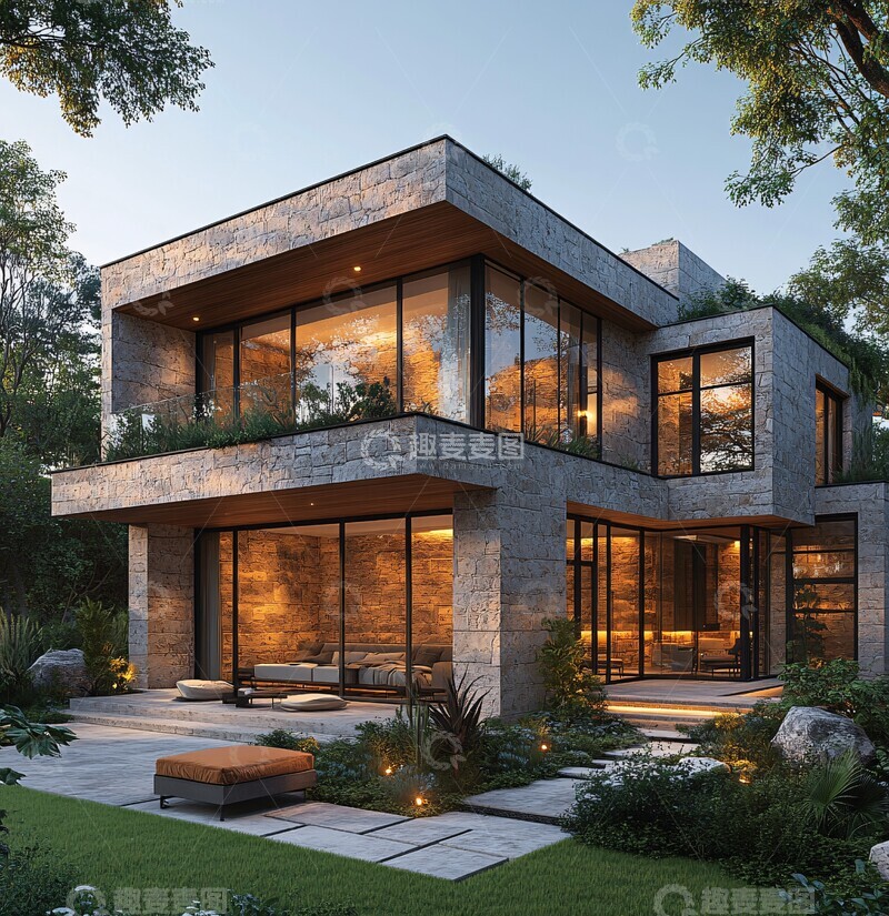 高清大图下载【趣麦麦图】石墙木顶大窗3