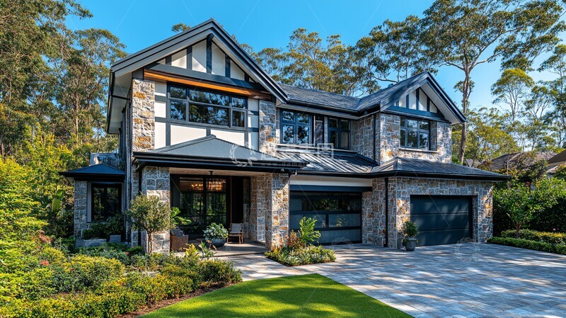 高清大图下载【趣麦麦图】白色石材黑门住宅2