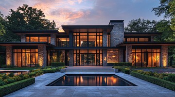 现代豪宅正门景观2