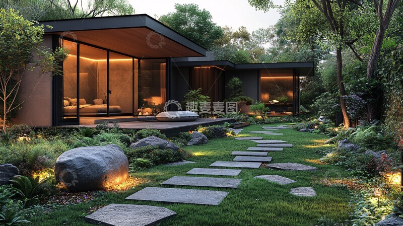 高清大图下载【趣麦麦图】木径花园入口3