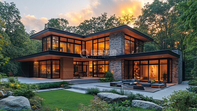 高清大图下载【趣麦麦图】现代节能住宅外景3