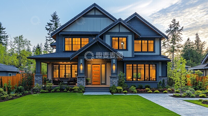 高清大图下载【趣麦麦图】绿色草坪单户住宅3