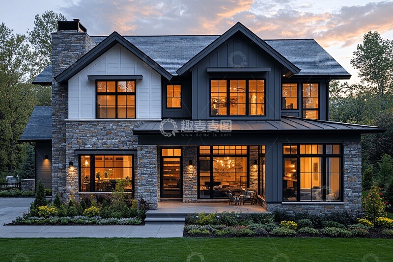 高清大图下载【趣麦麦图】石砌风格二层住宅3