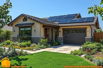 现代太阳能板家居照