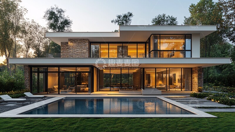 高清大图下载【趣麦麦图】双层别墅现代设计3