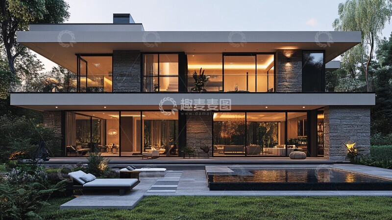 高清大图下载【趣麦麦图】双层别墅现代设计1