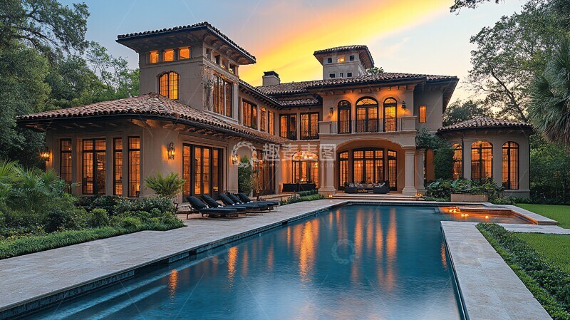 高清大图下载【趣麦麦图】西班牙庄园泳池2