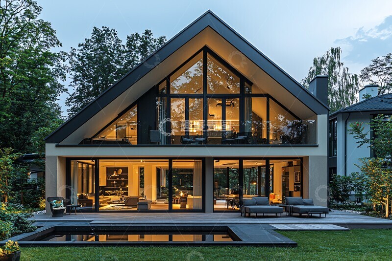 高清大图下载【趣麦麦图】-灰白木屋玻璃窗3