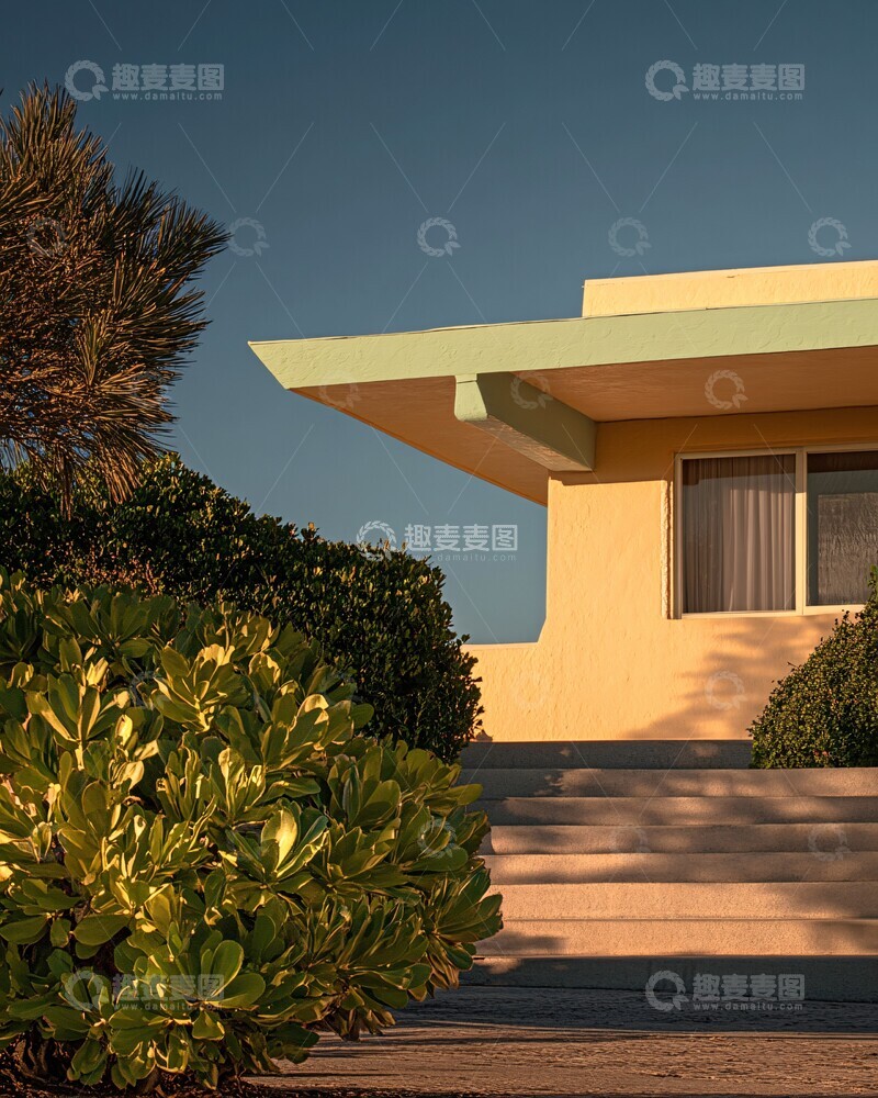 高清大图下载【趣麦麦图】月光下的住宅入口1