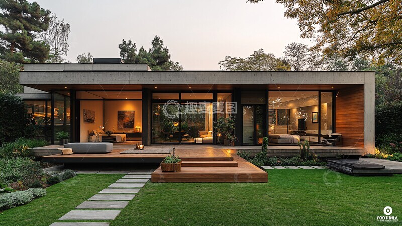 高清大图下载【趣麦麦图】混凝土木质住宅2