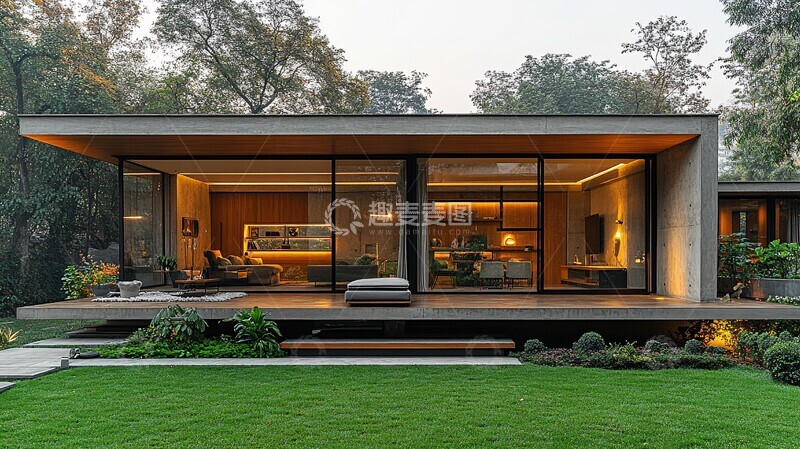 高清大图下载【趣麦麦图】混凝土木质住宅3
