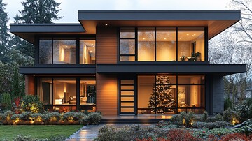 黑色窗户圣诞装饰3