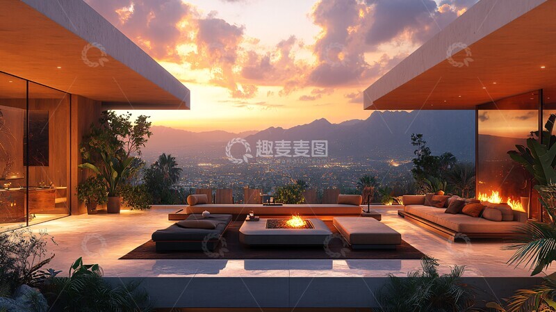 高清大图下载【趣麦麦图】屋顶露台休闲区3