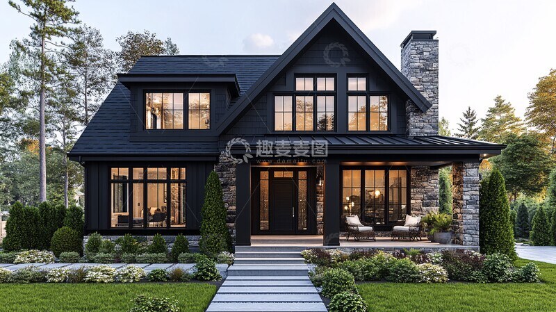 高清大图下载【趣麦麦图】窄院双层农舍3