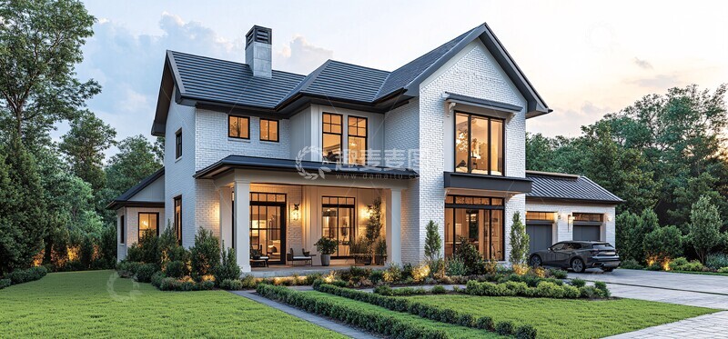 高清大图下载【趣麦麦图】现代农舍街景图3