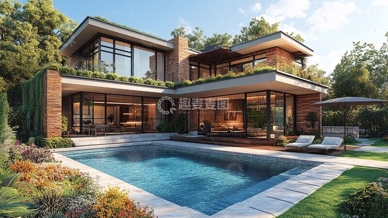 私家庭院花园泳池1