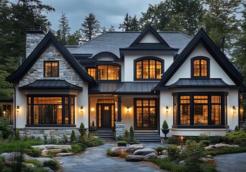 黑白经典住宅外立面2