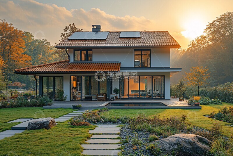 高清大图下载【趣麦麦图】德国房屋花园热泵2