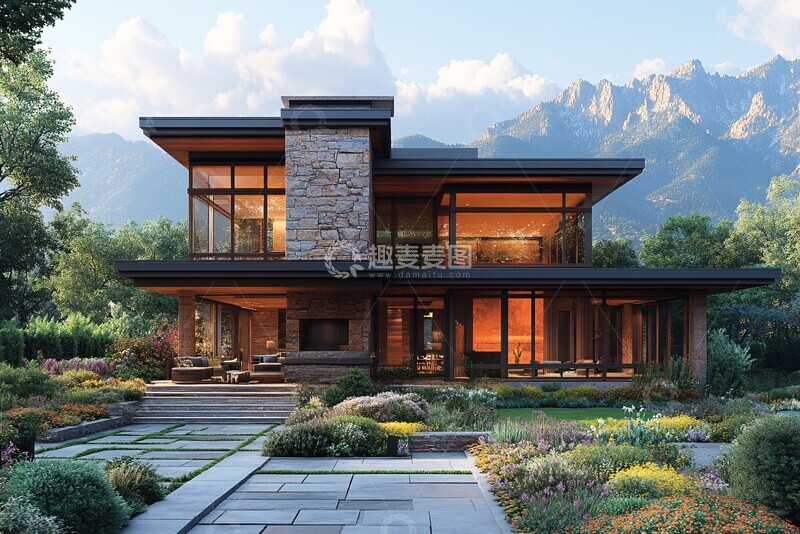 高清大图下载【趣麦麦图】现代住宅与花景2