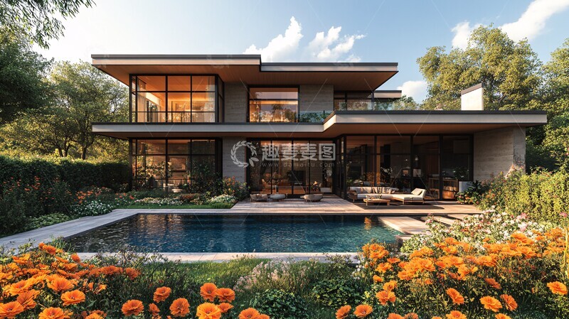 私家庭院花园泳池2