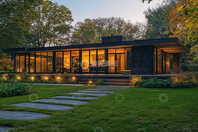 高清大图下载【趣麦麦图】灰色砖石现代住宅1