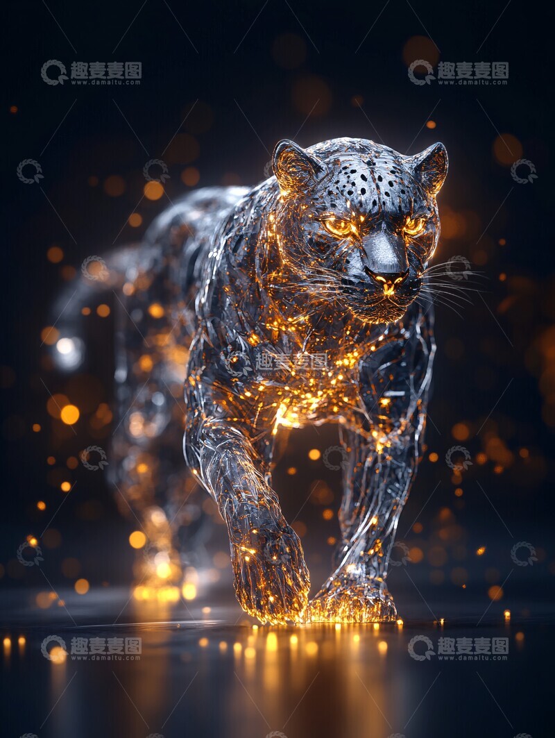 高清大图下载【趣麦麦图】银豹冰金站立舞台3