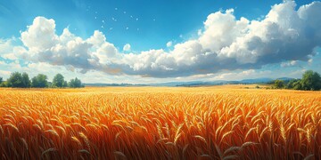 麦田与云朵麦田云朵天空3