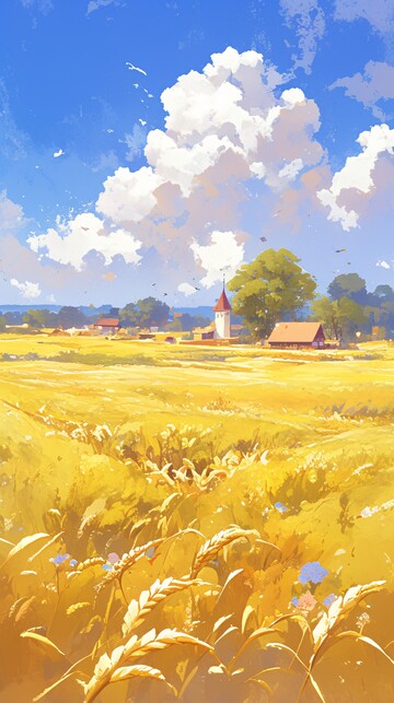 金色麦田与村庄3