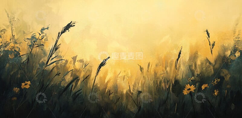 高清大图下载【趣麦麦图】草地与淡黄背景3