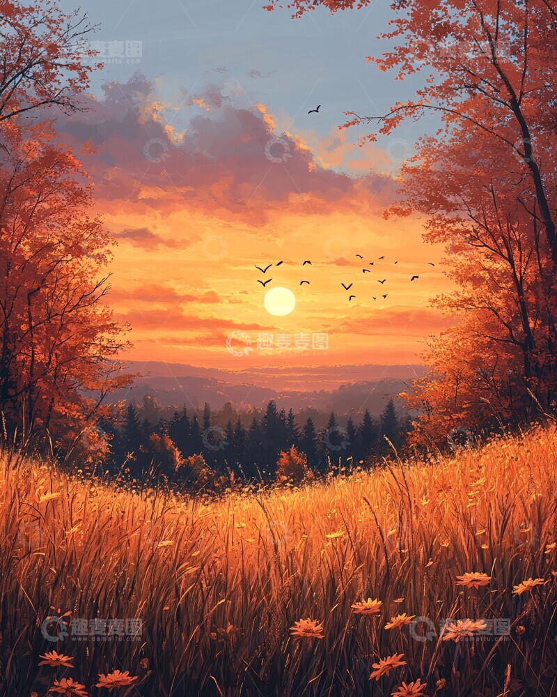 高清大图下载【趣麦麦图】晚夏暮色静谧时3