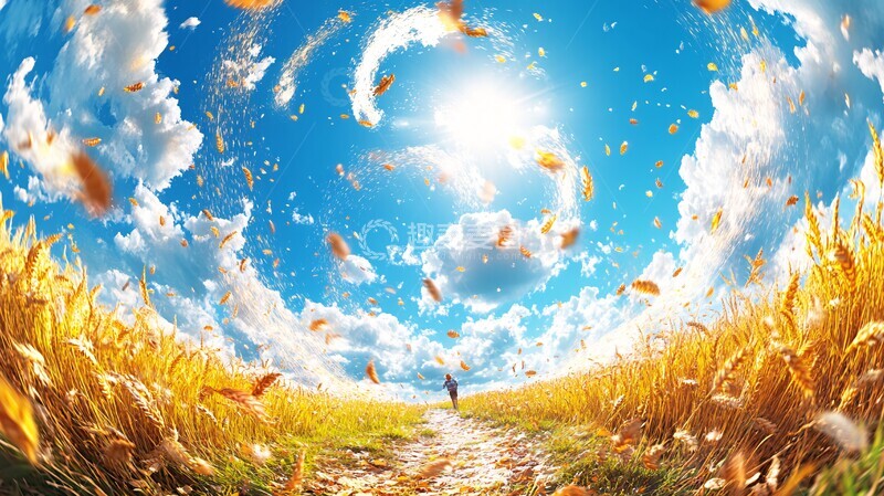 高清大图下载【趣麦麦图】麦田晨曦路麦田晨曦道路2