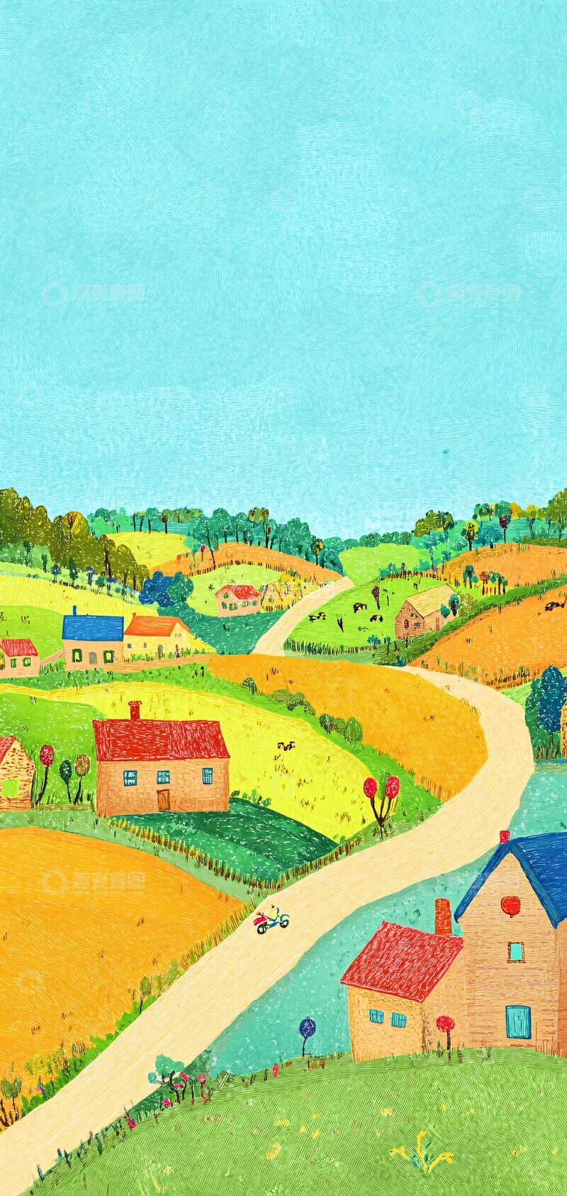 高清大图下载【趣麦麦图】家乡风景线家乡风景村庄1