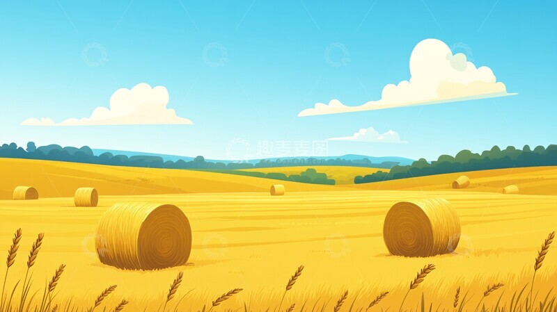 高清大图下载【趣麦麦图】金色麦田风光1