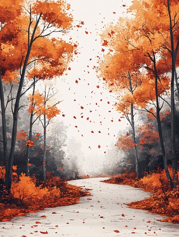 道路旁的落叶树1