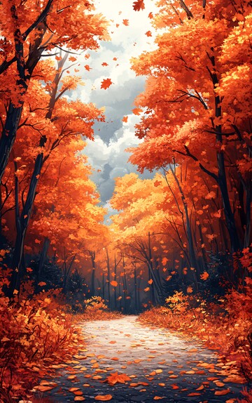 秋林漫步漫步森林树木1