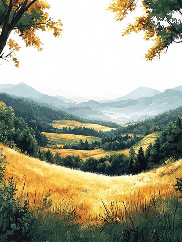 草原风光草原山丘天空1